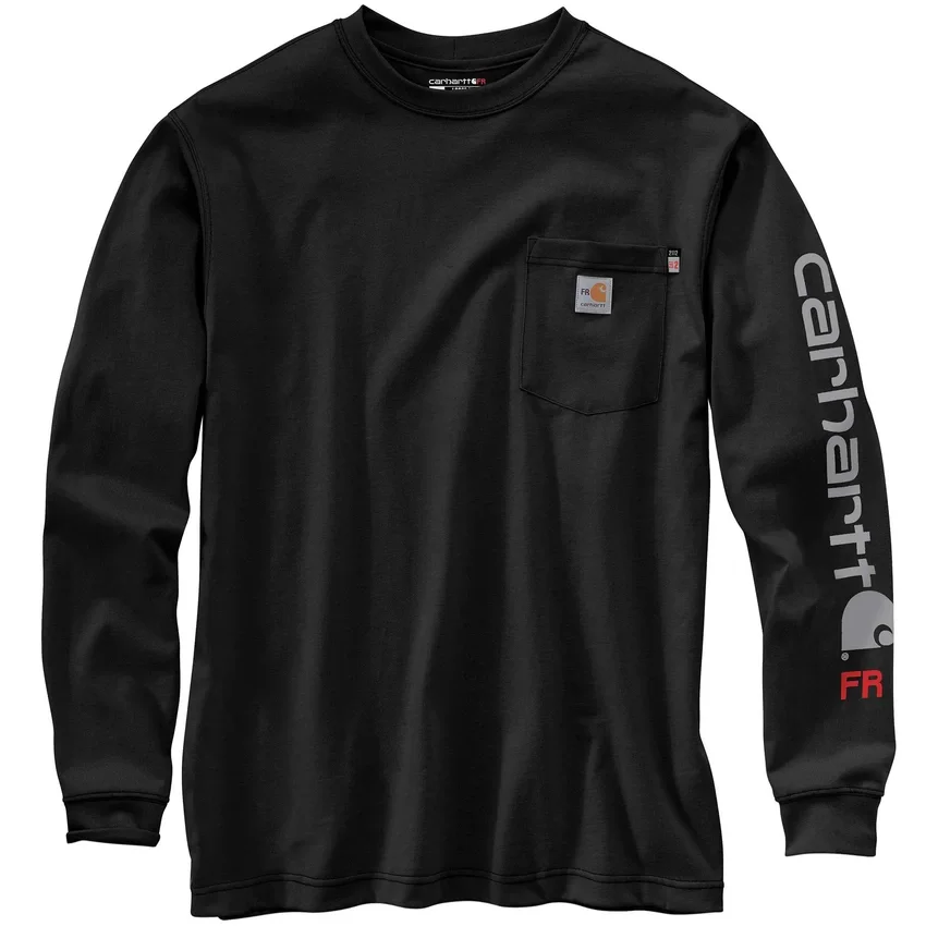 Herren-FR Force Irvine locker sitzendes Langarm-Logo-T-Shirt – flammhemmende Hemden