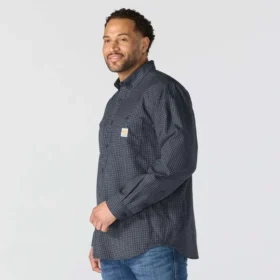 Herren-FR Force Sun Defender™ Langarm-Karo-Hemd – Sonnenschutz-Hemden