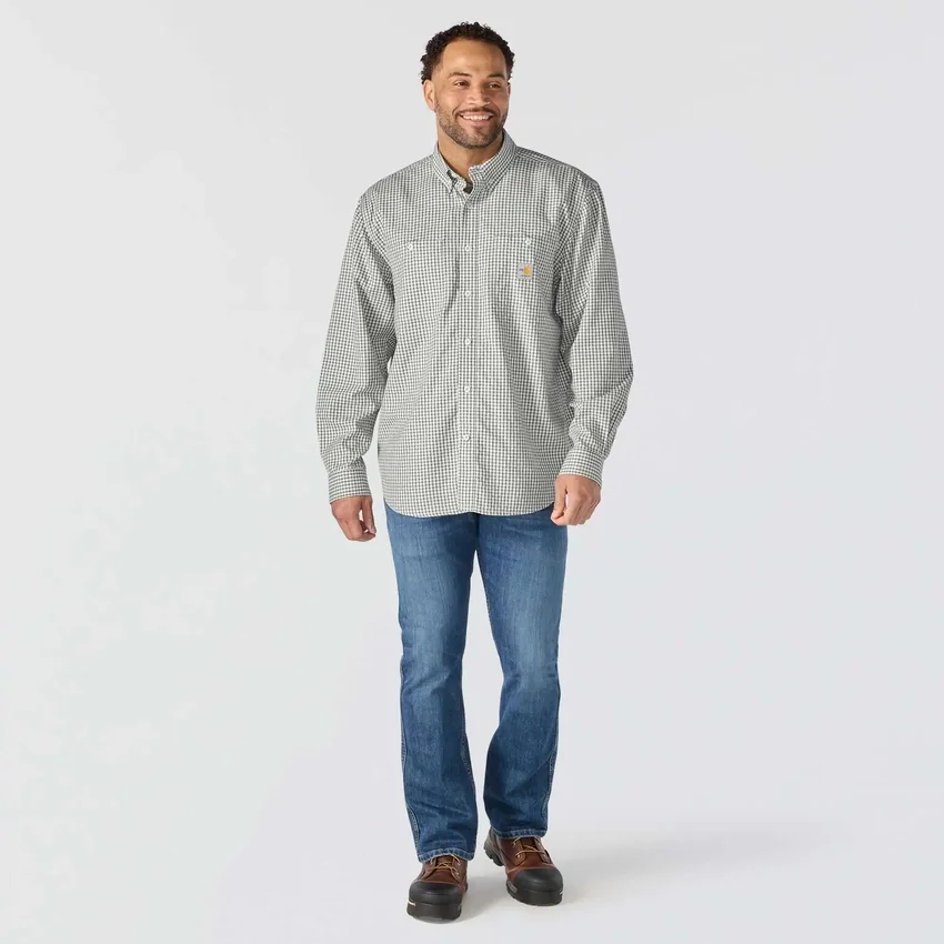 Herren-FR Force Sun Defender™ Langarm-Karo-Hemd – Sonnenschutz-Hemden