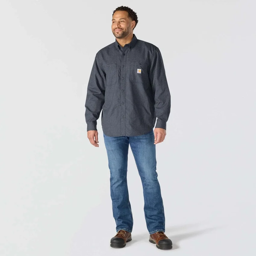 Herren-FR Force Sun Defender™ Langarm-Karo-Hemd – Sonnenschutz-Hemden