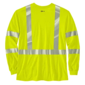 Herren-FR-High-Visibility-Force-Hemd mit lockerer Passform, langen Armlingen und Klasse 3