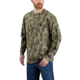 Herren-Hemd «Dearborn» in lockerer Passform, schweres Gewebe, mit Armlingen, Camo-Muster, mit Taschen – 100 % Baumwolle