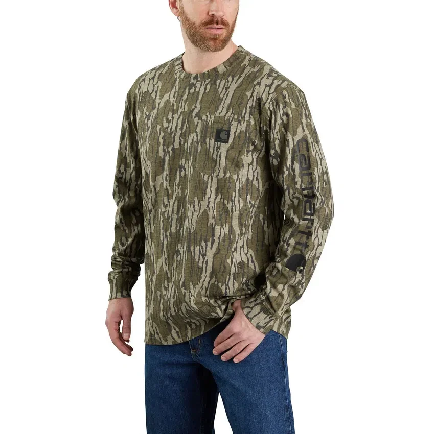 Herren-Hemd «Dearborn» in lockerer Passform, schweres Gewebe, mit Armlingen, Camo-Muster, mit Taschen – 100 % Baumwolle