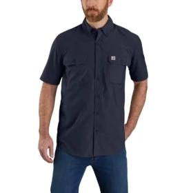 Herren-Hemd «Force Sun Defender™» aus Chambray, lockere Passform, mit kurzen Armlingen – Sonnenschutz-Hemden