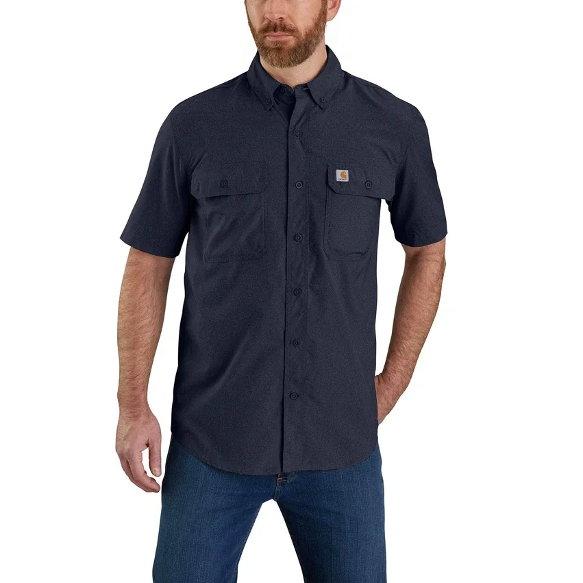Herren-Hemd «Force Sun Defender™» aus Chambray, lockere Passform, mit kurzen Armlingen – Sonnenschutz-Hemden