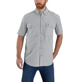 Herren-Hemd «Force Sun Defender™» aus Chambray, lockere Passform, mit kurzen Armlingen – Sonnenschutz-Hemden