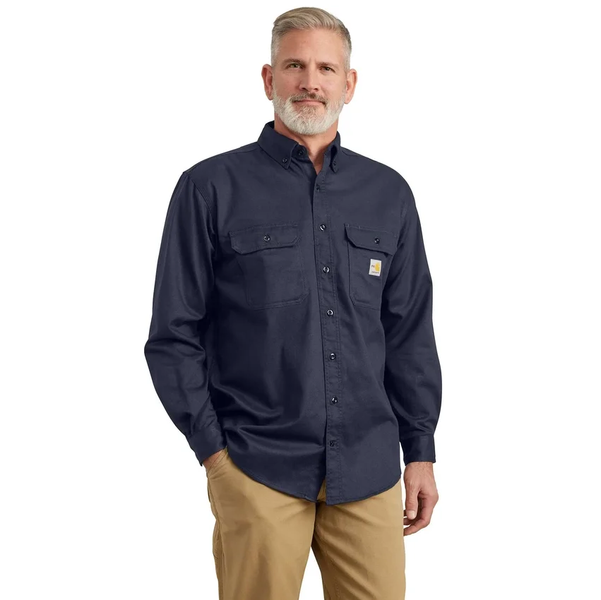 Herren-Hemd «Fr» mit lockerer Passform aus Twill und langen Armlingen