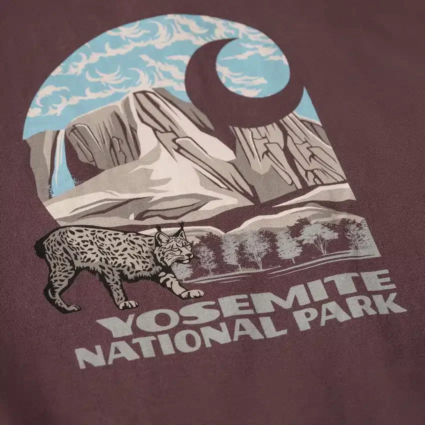 Herren-Hemd mit Grafik zum Yosemite-Nationalpark, schweres Material, mit Armlingen