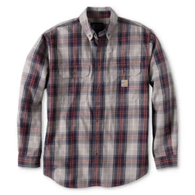 Herren-Hemd mit lockerer Passform, langen Armlingen und Twill-Karomuster – flammhemmende Hemden