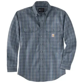 Herren-Hemd mit lockerer Passform, langen Armlingen und Twill-Karomuster – flammhemmende Hemden