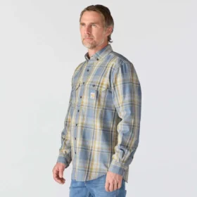 Herren-Hemd mit lockerer Passform, langen Armlingen und Twill-Karomuster – flammhemmende Hemden