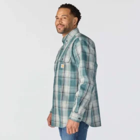 Herren-Hemd mit lockerer Passform, langen Armlingen und Twill-Karomuster – flammhemmende Hemden
