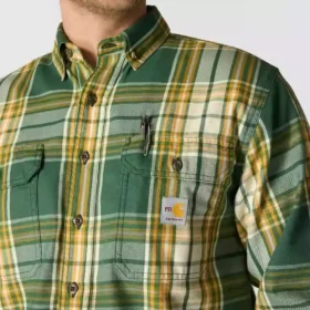Herren-Hemd mit lockerer Passform, langen Armlingen und Twill-Karomuster – flammhemmende Hemden
