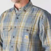 Herren-Hemd mit lockerer Passform, langen Armlingen und Twill-Karomuster – flammhemmende Hemden