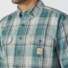 Herren-Hemd mit lockerer Passform, langen Armlingen und Twill-Karomuster – flammhemmende Hemden