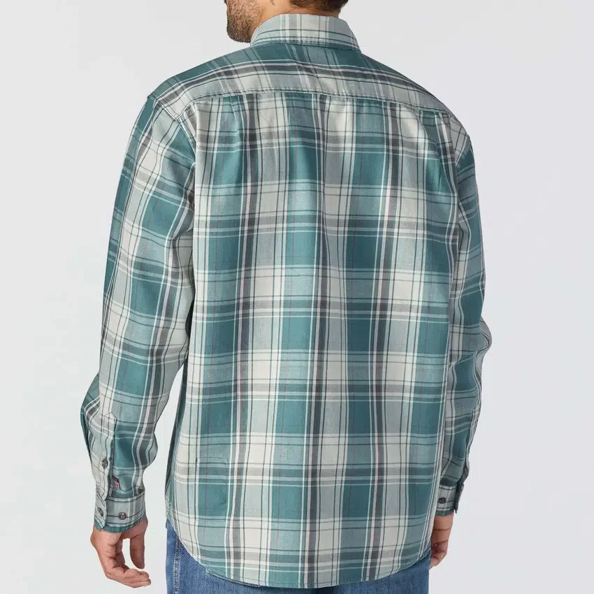Herren-Hemd mit lockerer Passform, langen Armlingen und Twill-Karomuster – flammhemmende Hemden