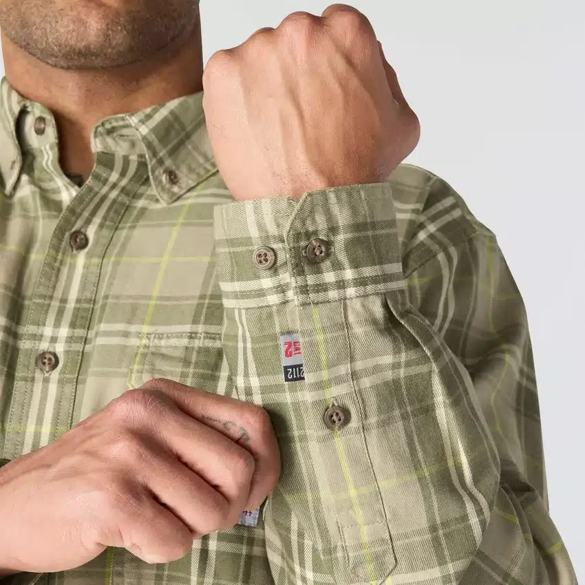 Herren-Hemd mit lockerer Passform, langen Armlingen und Twill-Karomuster – flammhemmende Hemden