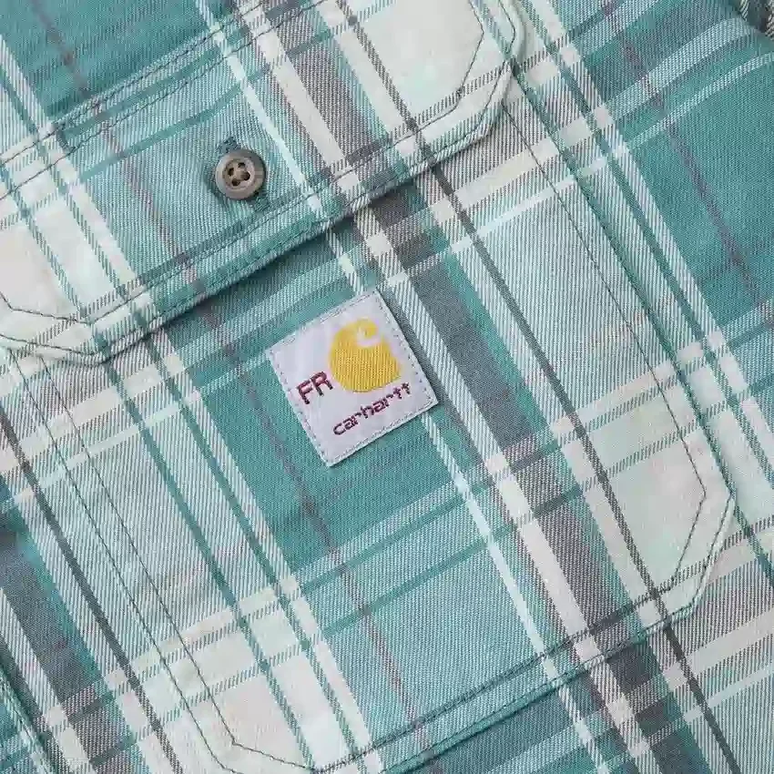 Herren-Hemd mit lockerer Passform, langen Armlingen und Twill-Karomuster – flammhemmende Hemden