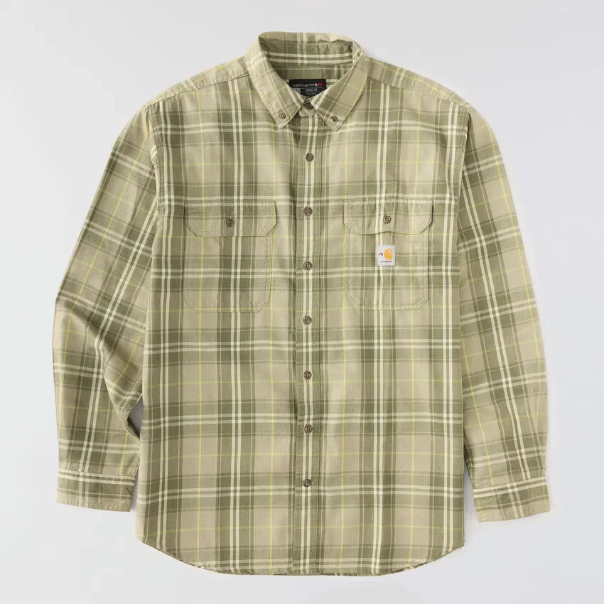 Herren-Hemd mit lockerer Passform, langen Armlingen und Twill-Karomuster – flammhemmende Hemden