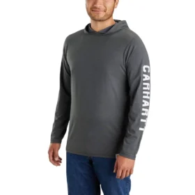 Herren-Hoodie «Force» in lockerer Passform mit feuchtigkeitsableitendem Logo