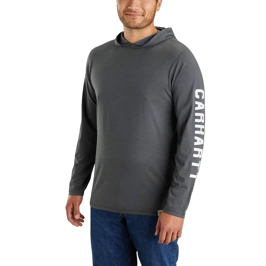 Herren-Hoodie «Force» in lockerer Passform mit feuchtigkeitsableitendem Logo