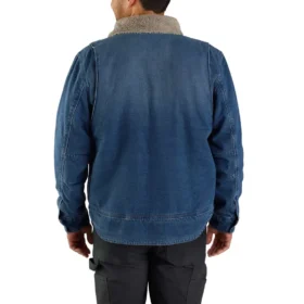 Herren-Jeansjacke mit Sherpa-Futter und lockerer Passform