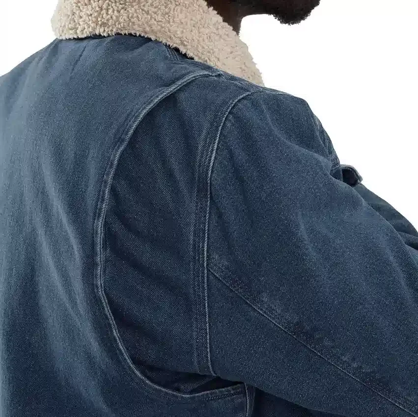 Herren-Jeansjacke mit Sherpa-Futter und lockerer Passform