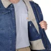 Herren-Jeansjacke mit Sherpa-Futter und lockerer Passform