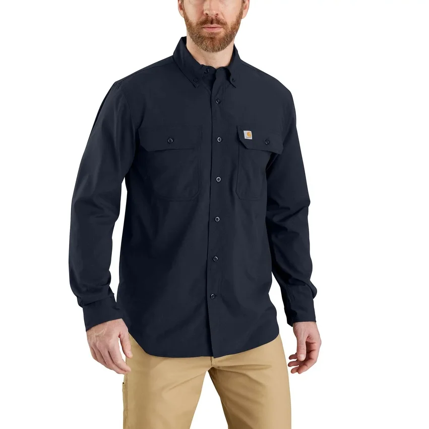 Herren-Langarmhemd «Force Sun Defender™» aus Chambray in lockerer Passform – Sonnenschutz-Hemden
