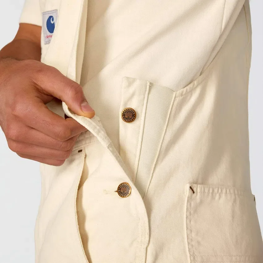 Herren-Latzhose «Crafted Series» mit lockerer Passform aus Drill-Stoff