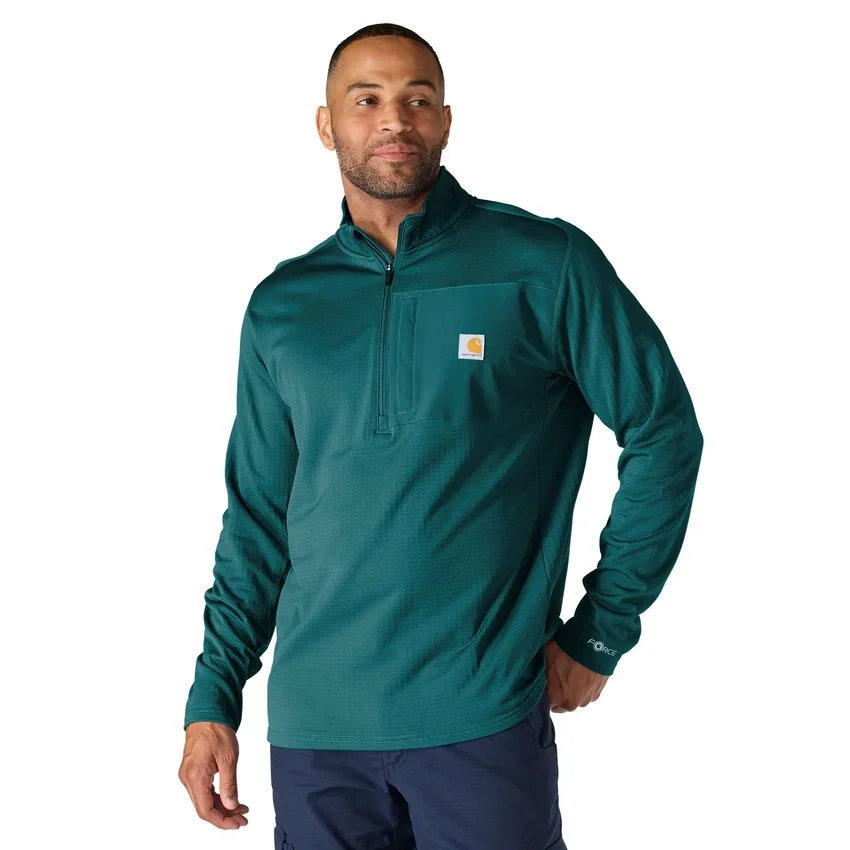 Herren-Pullover «Force» mit Fleecefutter und feuchtigkeitsableitendem Halbzip