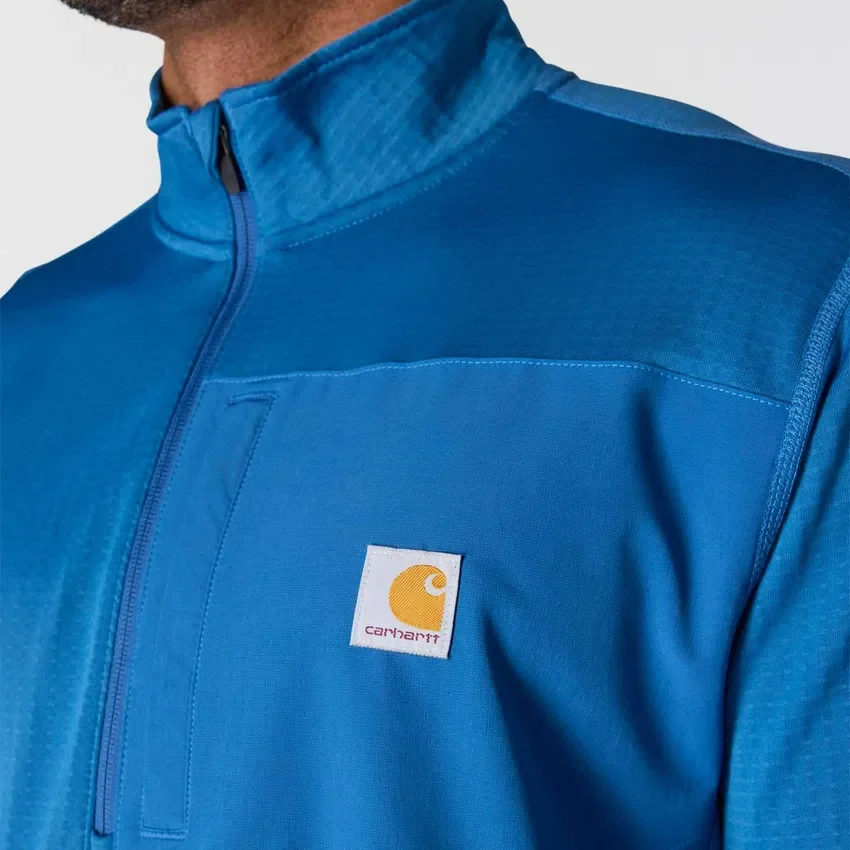 Herren-Pullover «Force» mit Fleecefutter und feuchtigkeitsableitendem Halbzip