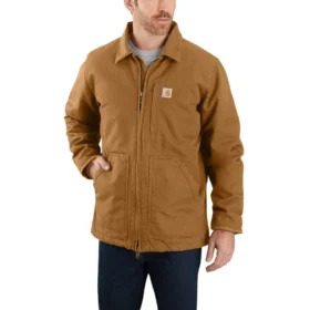 Herren-Ridge-Mantel aus gewaschenem Duck-Stoff mit Sherpa-Futter