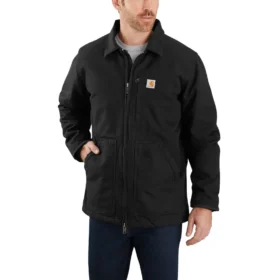 Herren-Ridge-Mantel aus gewaschenem Duck-Stoff mit Sherpa-Futter
