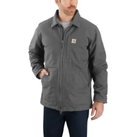 Herren-Ridge-Mantel aus gewaschenem Duck-Stoff mit Sherpa-Futter