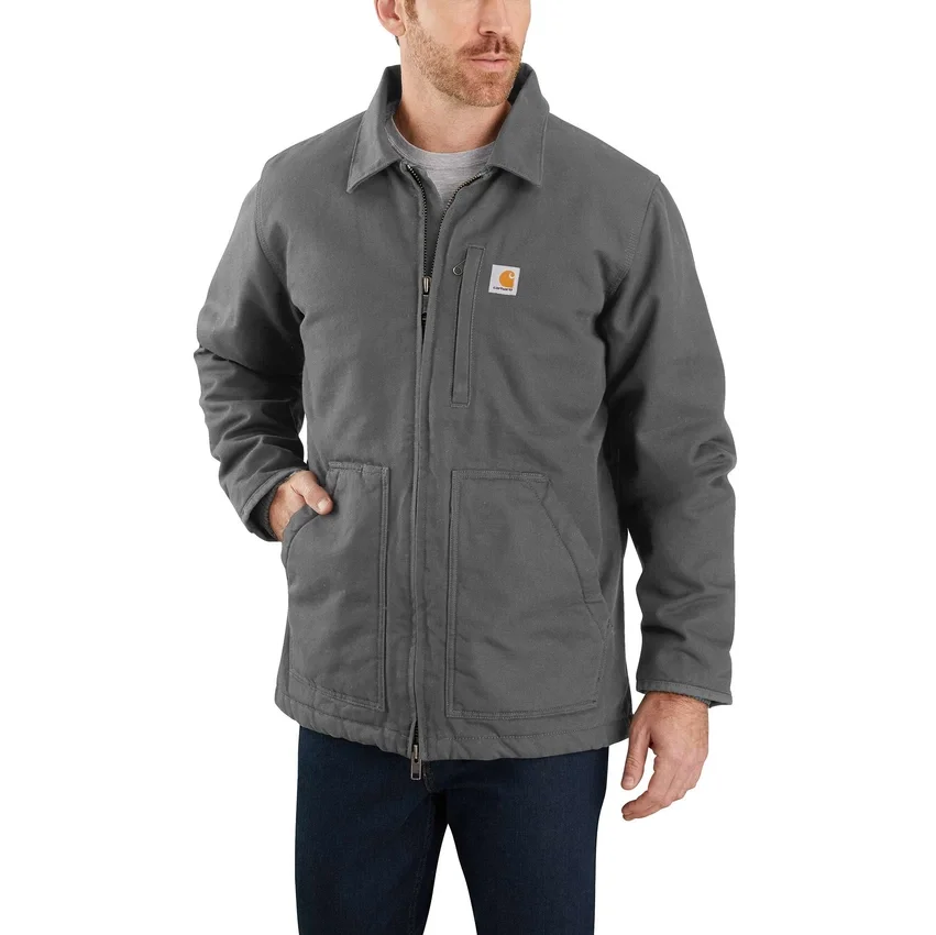 Herren-Ridge-Mantel aus gewaschenem Duck-Stoff mit Sherpa-Futter