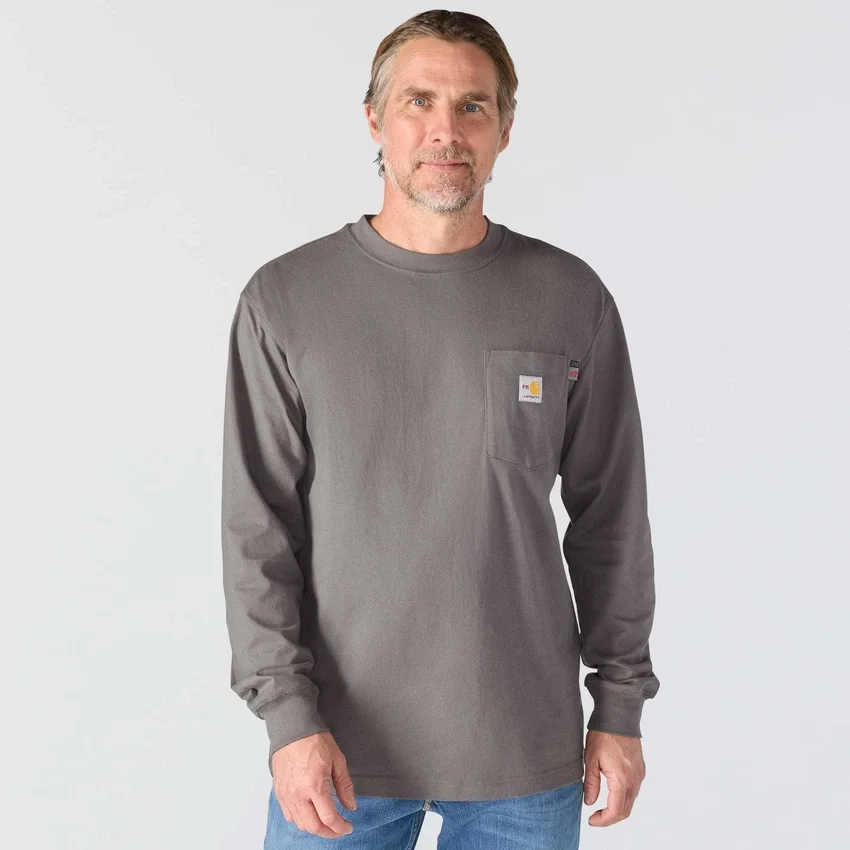 Herren-T-Shirt «Force Irvine Fr» mit Feuchtigkeitstransport und langen Armlingen – flammhemmende Hemden