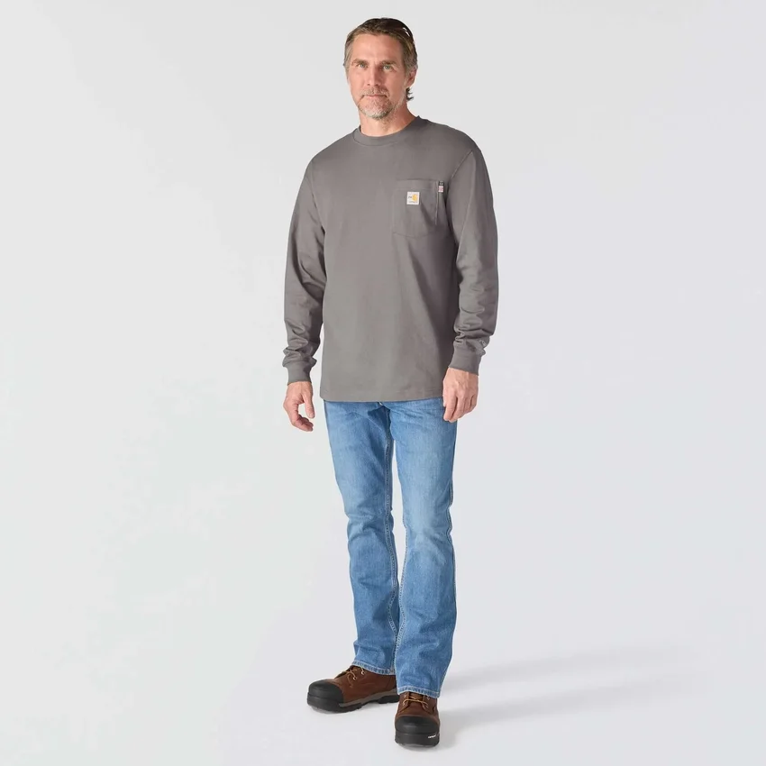 Herren-T-Shirt «Force Irvine Fr» mit Feuchtigkeitstransport und langen Armlingen – flammhemmende Hemden
