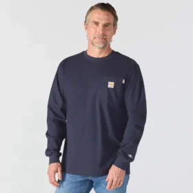 Herren-T-Shirt «Force Irvine FR» mit langem Armling und Oil-Rig-Motiv – flammhemmende Hemden