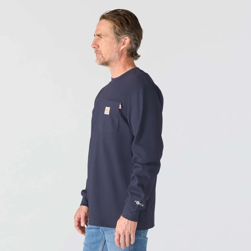 Herren-T-Shirt «Force Irvine FR» mit langem Armling und Oil-Rig-Motiv – flammhemmende Hemden