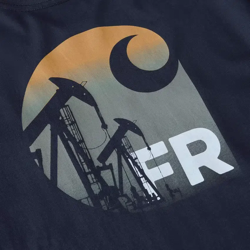 Herren-T-Shirt «Force Irvine FR» mit langem Armling und Oil-Rig-Motiv – flammhemmende Hemden
