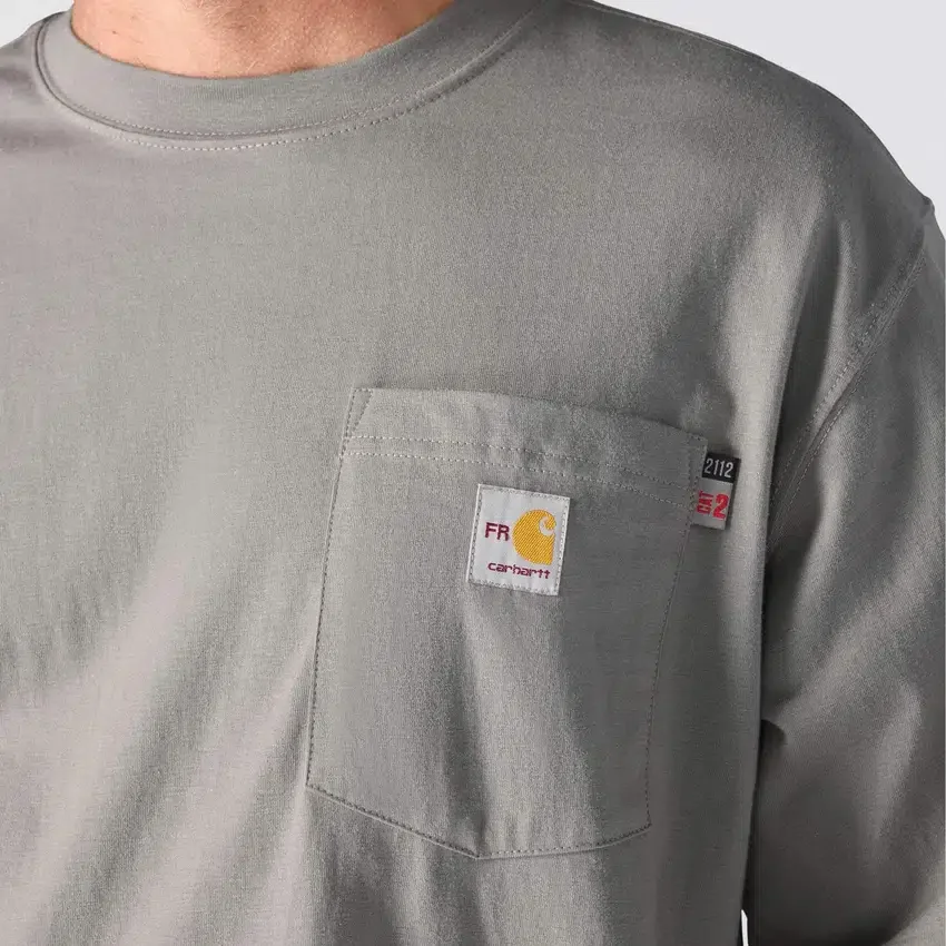 Herren-T-Shirt «Force Irvine Fr» mit langen Armlingen und Flammen-Motiv – flammhemmende Hemden