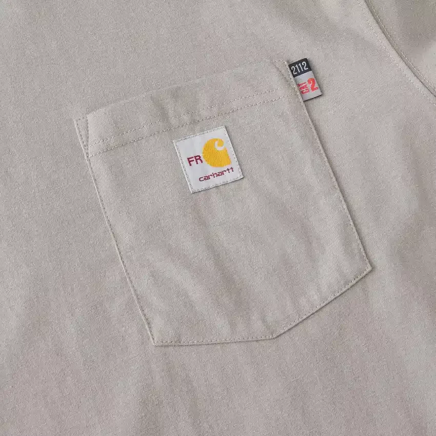 Herren-T-Shirt «Force Irvine Fr» mit langen Armlingen und Flammen-Motiv – flammhemmende Hemden