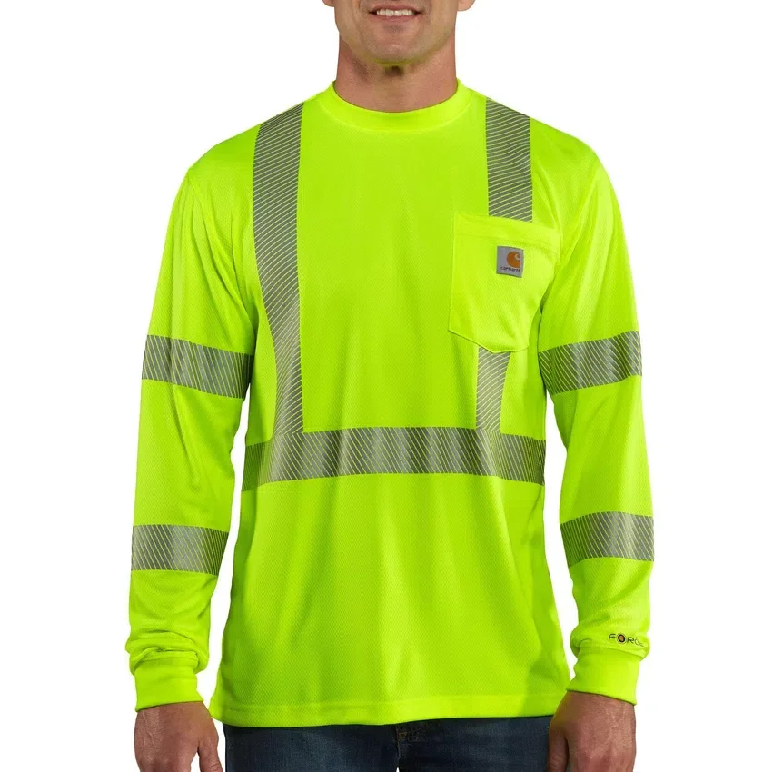 Herren-T-Shirt «Force» mit hoher Sichtbarkeit, lockerer Passform und langen Armlingen, Klasse 3