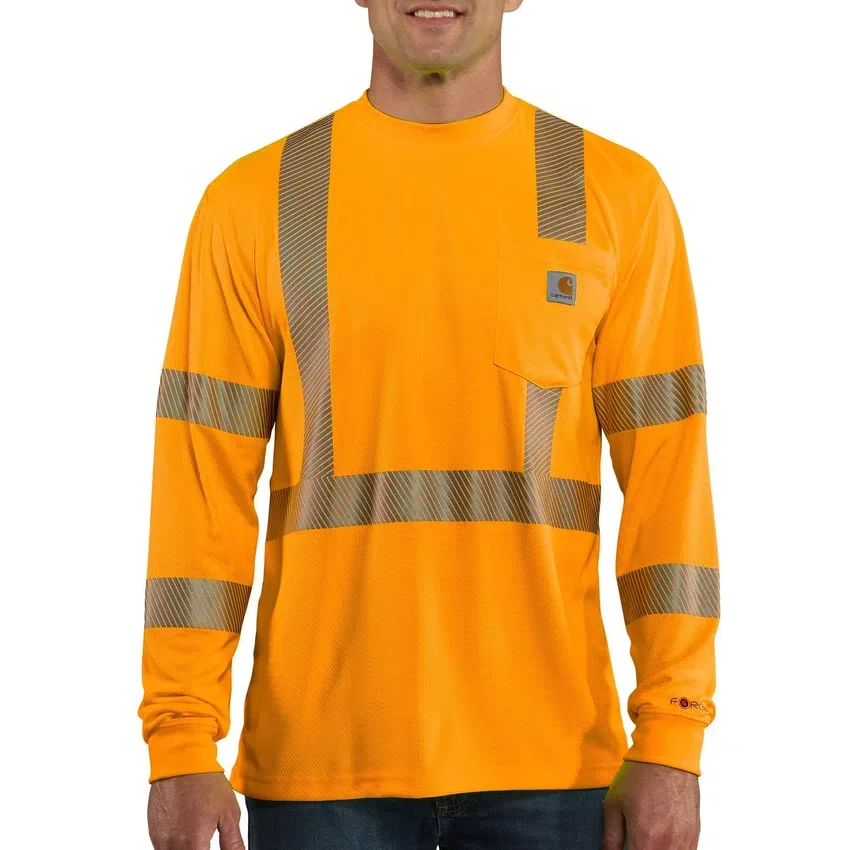 Herren-T-Shirt «Force» mit hoher Sichtbarkeit, lockerer Passform und langen Armlingen, Klasse 3