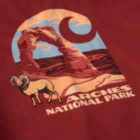 Herren-T-Shirt mit Grafik «Arches National Park», schweres Gewebe, mit Armlingen, langärmelig