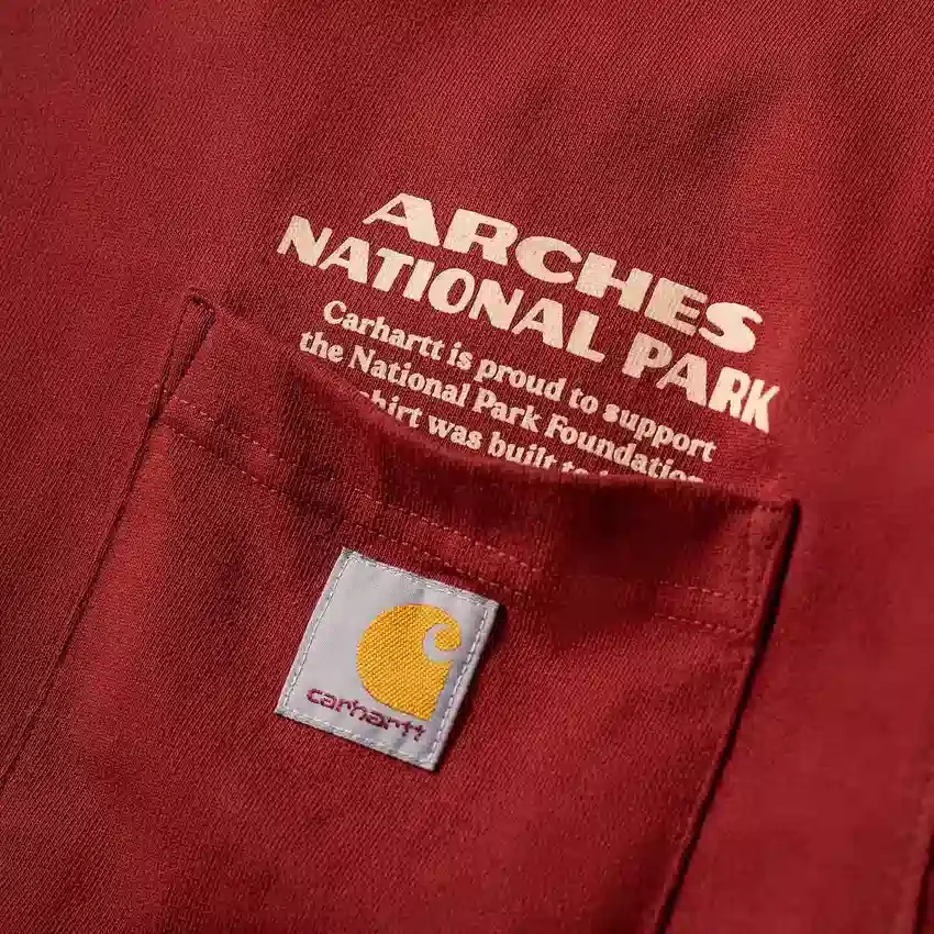 Herren-T-Shirt mit Grafik «Arches National Park», schweres Gewebe, mit Armlingen, langärmelig