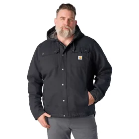 Herren-Utility-Jacke aus gewaschenem Enten-Canvas mit Sherpa-Futter