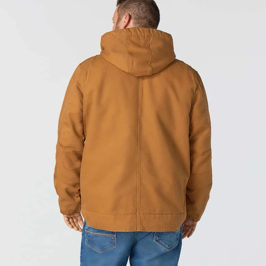 Herren-Utility-Jacke aus gewaschenem Enten-Canvas mit Sherpa-Futter