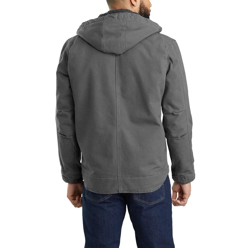 Herren-Utility-Jacke aus gewaschenem Enten-Canvas mit Sherpa-Futter